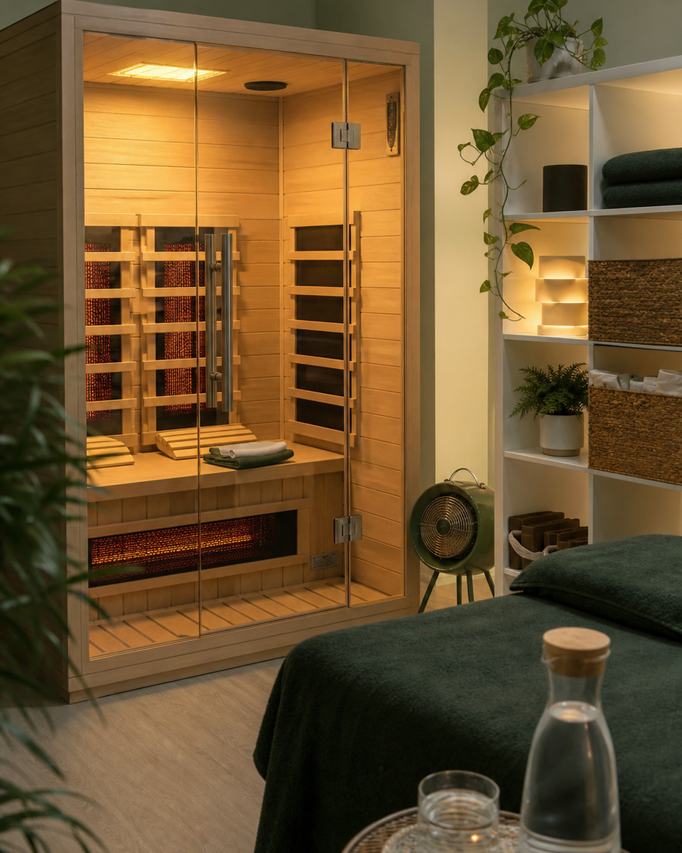 Far infrared sauna therapy room